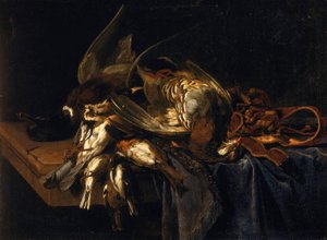ゲームのある静物 作： Willem van Aelst